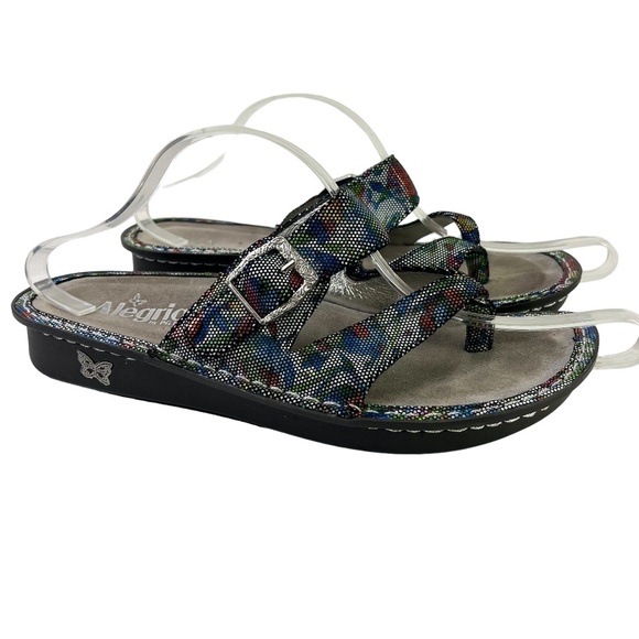 Alegria by Pg Lite Women's Val-376 Floral Colorful Genuine Leather Sandals sz 41 - Picture 1 of 16